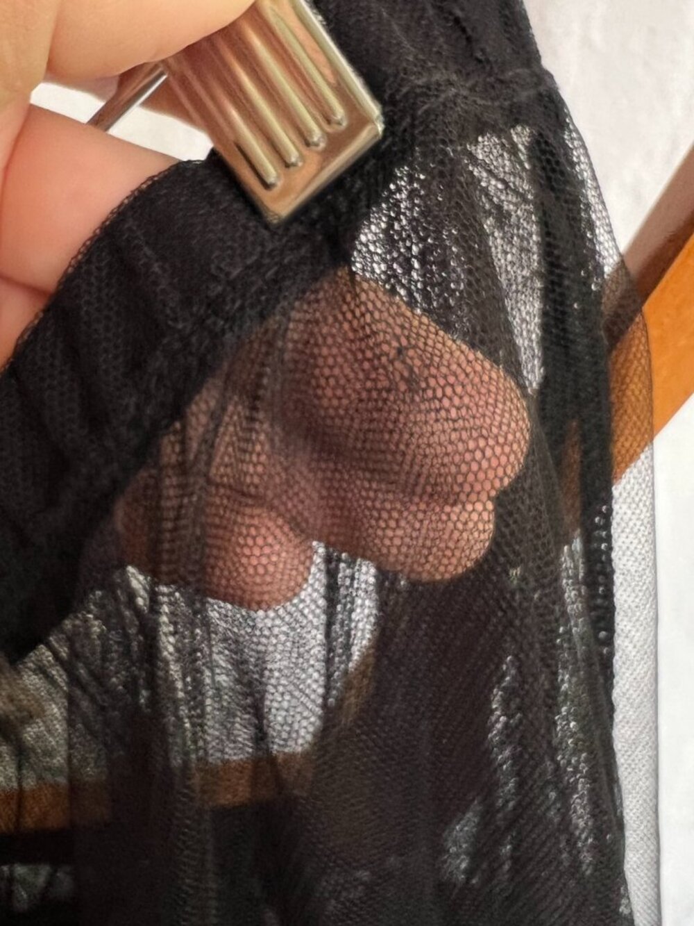 Free People Black Sheer Ruffle Mesh Maxi Skirt XS - Picture 9 of 9